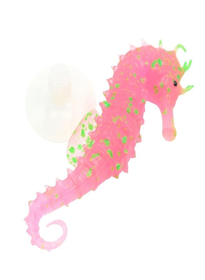 Pxiryanlow Red Aquarium Decor Luminous Artificial Soft Seahorse Hippocampus Fish Tank Ornament Exquisite Popular Aquarium Pipe Decoration Fixed by Invisible Line and Sucker - Image 1